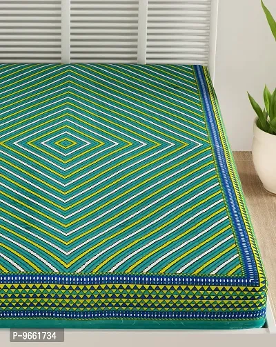 UniqChoice 100% Cotton Bedsheet| Rajasthani Printed Single Bedsheet| Bedsheet for Single Bed| Green Colour-thumb4