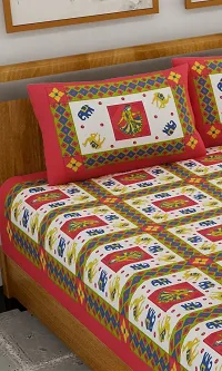 Comfortable Cotton Printed Double Bedsheet with Two Pillow Covers-thumb2