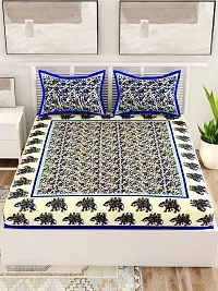 Comfortable Cotton Printed Double Bedsheet with Two Pillow Covers-thumb1