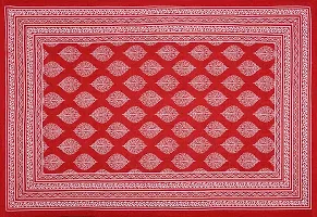 UniqChoice 100% Cotton Red Color Jaipuri Single bedsheet with 1 Pillow Cover,1+1_Single_76_Red_89-thumb1