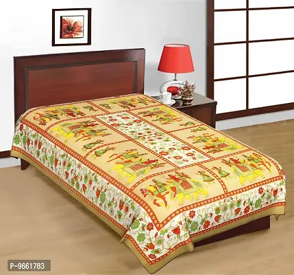 UniqChoice 100% Cotton Jaipuri & Sanganeri Tradititional 2 Single Bed Sheet Combo-thumb2