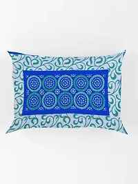 UniqChoice 100% Cotton Blue Color Jaipuri Single bedsheet with 1 Pillow Cover,1+1_Single_Gola_Blue-thumb4