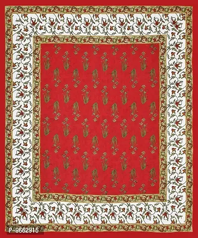 Rangun Bedsheet | Pure Cotton | Jaipuri Traditional Printed | Double Bedsheet with 2 Pillow Cover | Red-thumb2