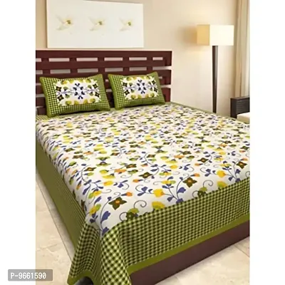 UniqChoice Jaipuri Print Rajasthani Tradition 120 TC Cotton Double Bedsheet with 2 Pillow Covers - Modern, Multicolour