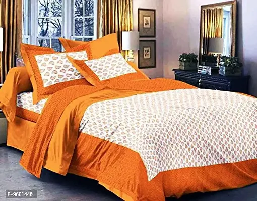Bombay Spreads 100% Cotton Rajasthani & Jaipuri Traditional 2 Double Bedsheet Combo with 4 Pillow Cover-thumb3