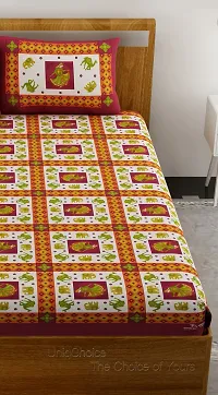 Comfortable Cotton Printed Double Bedsheet with Two Pillow Covers-thumb3