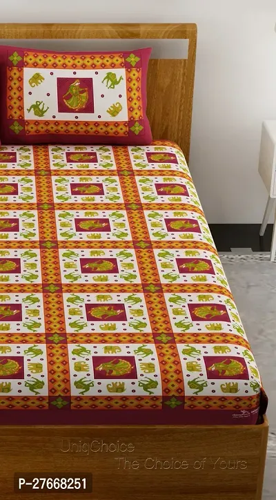 Comfortable Cotton Printed Double Bedsheet with Two Pillow Covers-thumb4