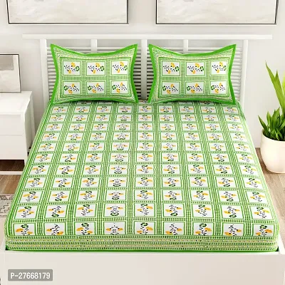 Comfortable Cotton Printed Double Bedsheet with Two Pillow Covers-thumb2