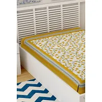 UniqChoice100% Cotton Color Jaipuri Single Bedsheet Color Jaipuri Single Bedsheet ,Single_Angurbal_Yellow-thumb2