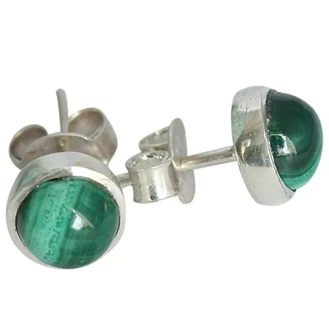 Ravishing Impressions Natural Stone 925 Sterling Silver 8 MM Stud Earrings Jewellery for Girl & Women