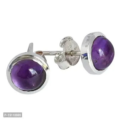 Ravishing Impressions Natural Stone 925 Sterling Silver 8 MM Stud Earrings Jewellery for Girl  Women