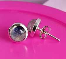 Ravishing Impressions Natural Stone 925 Sterling Silver 8 MM Stud Earrings Jewellery for Girl  Women-thumb1