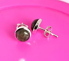 Ravishing Impressions Natural Stone 925 Sterling Silver 9 MM Stud Earrings Jewellery for Girl  Women-thumb1