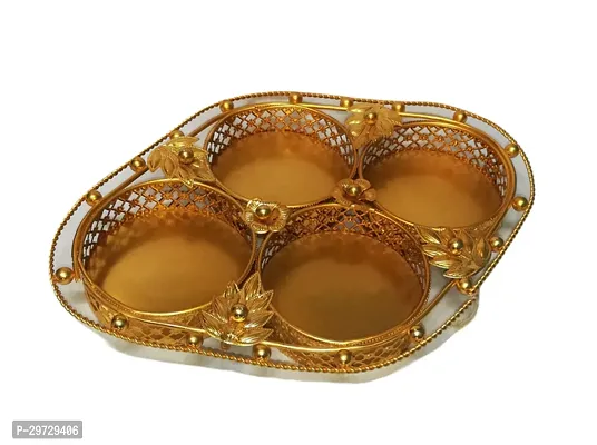 Metal Mesh Floret Wired Round pooja thali