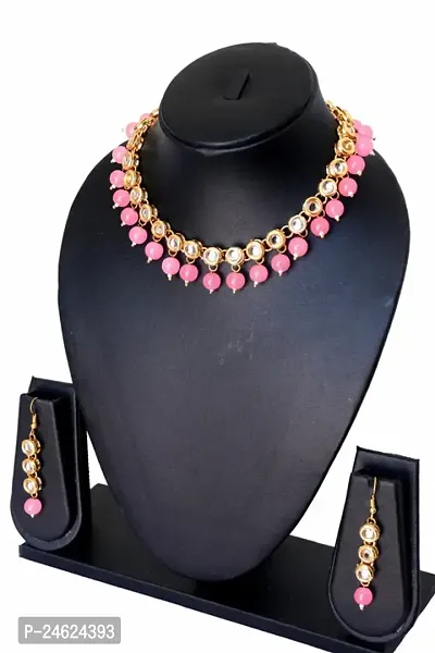 Stylish Multicoloured Alloy Necklace Jewellery Set For Women-thumb0