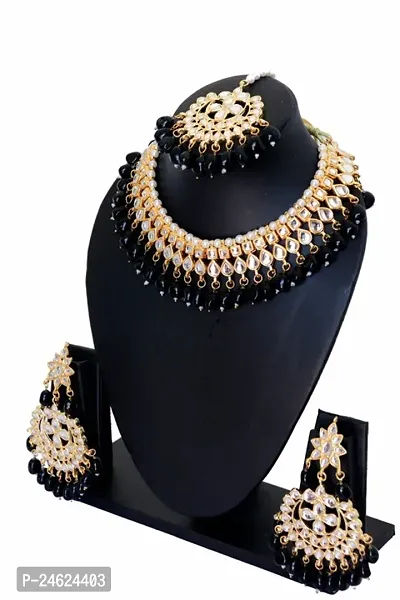 Stylish Golden Alloy Necklace Jewellery Set For Women-thumb0