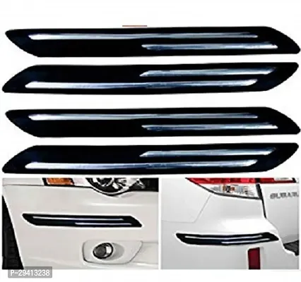 CADEAU Plastic Car Bumper Guard Black Pack of 4 Universal For Car WagonR Swift Dzire i10 Active