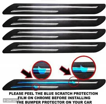 CADEAU Plastic Car Bumper Guard Black Silver Pack of 4 Hyundai Verna-thumb2