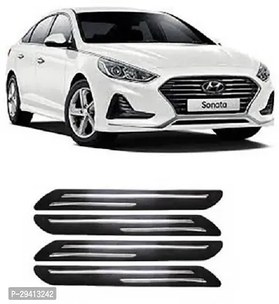 CADEAU Plastic Car Bumper Guard Black Pack of 4 Universal For Car Hyundai Universal For Car Sonata Fluidic