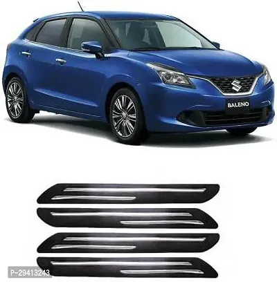 CADEAU Plastic Car Bumper Guard Black Pack of 4 Universal For Car Maruti Baleno Universal For Car