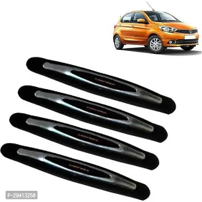 CADEAU Polyresin Vinyl Polypropylene Car Door Guard Black Pack of 4 Tata Universal For Car Tigor Tiago-thumb0