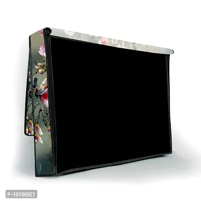 HomeStore-YEP Non woven Printed 40 Inches Led TV Cover / Led Cover with Transparent Polythene Layer Compatible for All Brands Every Models Green Flower (Green)-thumb2