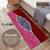 HomeStore-YEP 2 Pc Mat and Runner Combo for Kitchen Floor  Bedroom, Big Size  Washable 17x47 inches and 16x24 inches, Maroon  Pink-thumb2