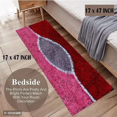 HomeStore-YEP 2 Pc Mat and Runner Combo for Kitchen Floor  Bedroom, Big Size  Washable 17x47 inches and 16x24 inches, Maroon  Pink-thumb3