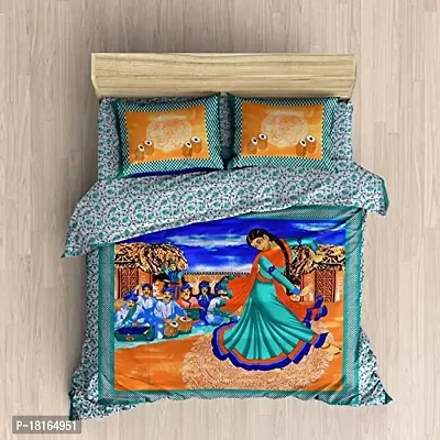 HomeStore-YEP Jaipuri Cotton Rajasthani Double Bedsheet with 2 Pillow Cover