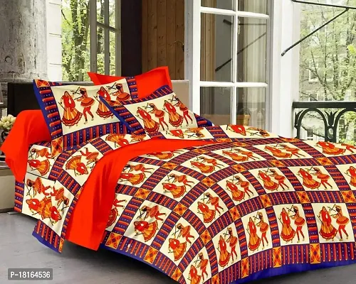 HomeStore-YEP Jaipuri Cotton Rajasthani Double Bedsheet with 2 Pillow Cover