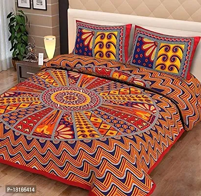 HomeStore-YEP Jaipuri Cotton Rajasthani Double Bedsheet with 2 Pillow Cover-thumb0