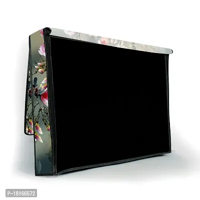 HomeStore-YEP Non woven Printed 65 Inches Led TV Cover / Led Cover with Transparent Polythene Layer Compatible for All Brands Every Models Green Flower (Green)-thumb4