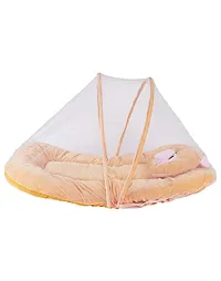 HomeStore-YEP Velvet Bedding Set with Foldable Mattress, Mosquito Net  Pillow Mosquito Net (Style - Plain, Color - Peach)-thumb2