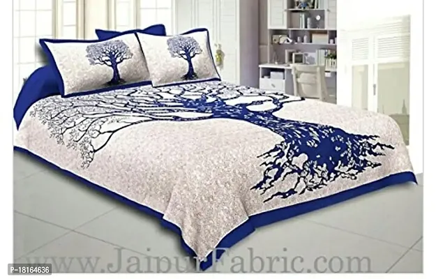 HomeStore-YEP Jaipuri Cotton Rajasthani Double Bedsheet with 2 Pillow Cover-thumb0