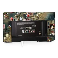 HomeStore-YEP Non woven Printed 65 Inches Led TV Cover / Led Cover with Transparent Polythene Layer Compatible for All Brands Every Models Green Flower (Green)-thumb2