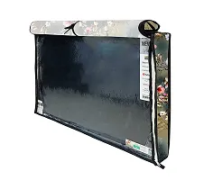 HomeStore-YEP Non woven Printed 50 Inches Led TV Cover / Led Cover with Transparent Polythene Layer Compatible for All Brands Every Models Green Flower (Green)-thumb3
