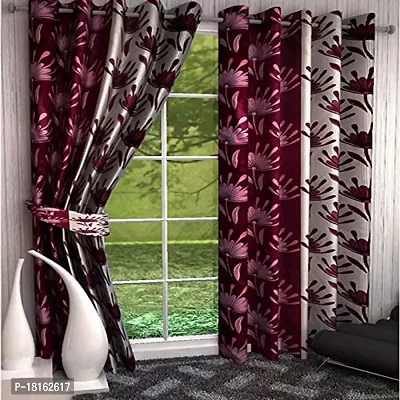 HomeStore-YEP Floral Polyester Door Curtain(Pack of 1) - 7ft, (Pink)