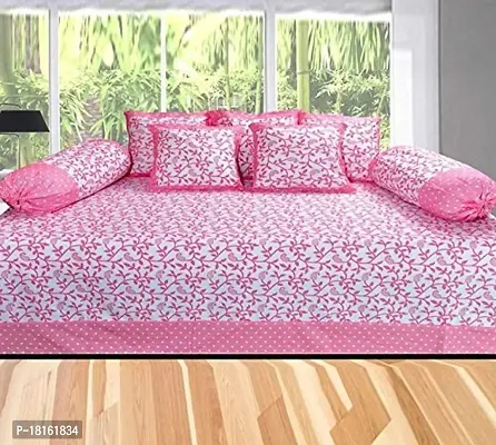 HomeStore-YEP Cotton 140 TC Diwan Set (90X60_Pink)-thumb0