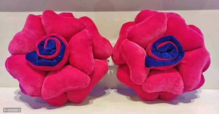 HomeStore-YEP Beautiful Solid Velvet Rose Pair Set of 2 Cushion Cover,14X14 Inches-thumb0