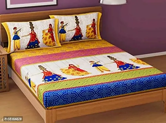 HomeStore-YEP Jaipuri Cotton Rajasthani Double Bedsheet with 2 Pillow Cover