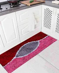 HomeStore-YEP 2 Pc Mat and Runner Combo for Kitchen Floor  Bedroom, Big Size  Washable 17x47 inches and 16x24 inches, Maroon  Pink-thumb1