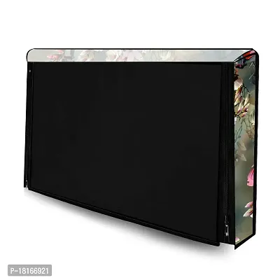 HomeStore-YEP Non woven Printed 40 Inches Led TV Cover / Led Cover with Transparent Polythene Layer Compatible for All Brands Every Models Green Flower (Green)-thumb3