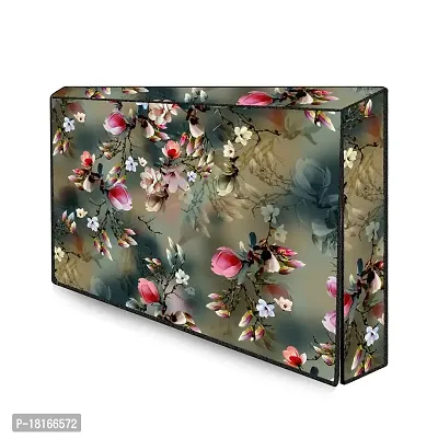 HomeStore-YEP Non woven Printed 65 Inches Led TV Cover / Led Cover with Transparent Polythene Layer Compatible for All Brands Every Models Green Flower (Green)-thumb2