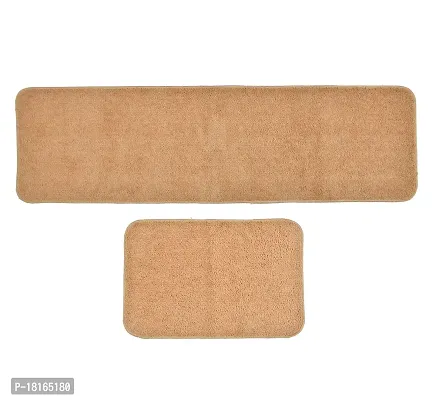 HomeStore-YEP Plain Anti Skid Microfiber Runner Kitchen Combo Door Mat| Floor Mat for Your Home  Kitchen (Grey,16x54 Inch-16x24 Inch)-Pack of 2 (Plain Beige)-thumb5