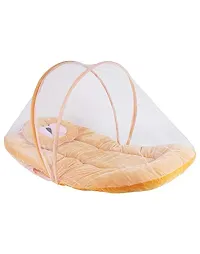 HomeStore-YEP Velvet Bedding Set with Foldable Mattress, Mosquito Net  Pillow Mosquito Net (Style - Plain, Color - Peach)-thumb3