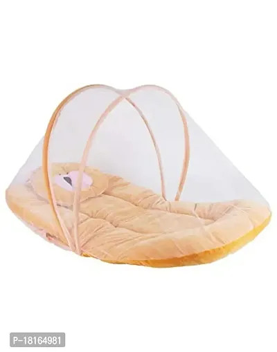 HomeStore-YEP Velvet Bedding Set with Foldable Mattress, Mosquito Net  Pillow Mosquito Net (Style - Plain, Color - Peach)-thumb4