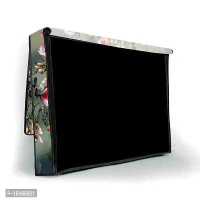HomeStore-YEP Non woven Printed 40 Inches Led TV Cover / Led Cover with Transparent Polythene Layer Compatible for All Brands Every Models Green Flower (Green)-thumb4