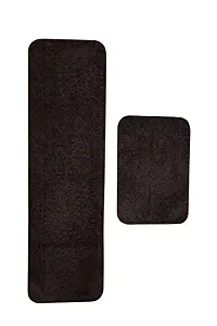 HomeStore-YEP Plain Anti Skid Microfiber Runner Kitchen Combo Door Mat| Floor Mat for Your Home  Kitchen (Grey,16x54 Inch-16x24 Inch)-Pack of 2 (Plain Brown)-thumb4