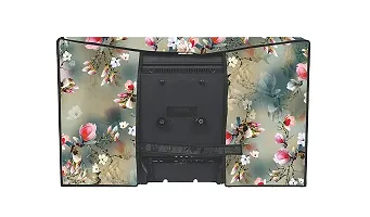 HomeStore-YEP Non woven Printed 43 Inches Led TV Cover / Led Cover with Transparent Polythene Layer Compatible for All Brands Every Models Green Flower (Green)-thumb2