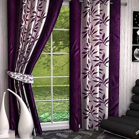 HomeStore-YEP Floral Polyester Door Curtain(Pack of 1) - 7ft,